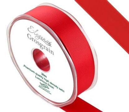 Eleganza Premium Grosgrain Ribbon 25mm x 20m Red No.16 - Ribbons